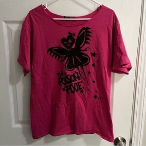 Women’s hot pink gothic fairy pink cotton graphic tee poison pixie